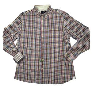 Hackett London Shirt Mens XL Slim Fit Multi Check Casual Button Down Long Sleeve